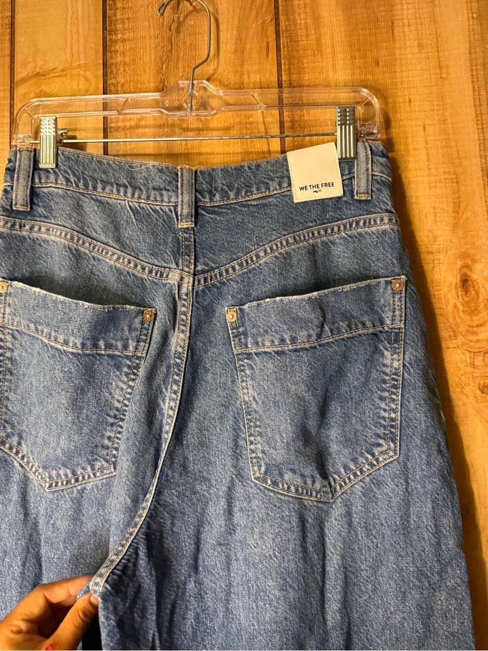 Free People "We The Free" Wide-Leg Jeans $148 Retail Raw Hem - Picture 12 of 14